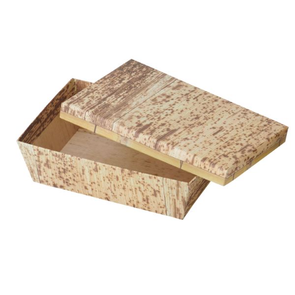 弁当容器 KAMI-BOX竹皮柄 長角S 神堂