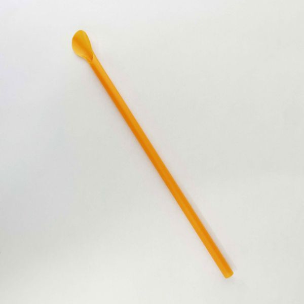 かき氷用品 スプーンストロー φ7×210mm 裸 オレンジ 羽柴化成工業