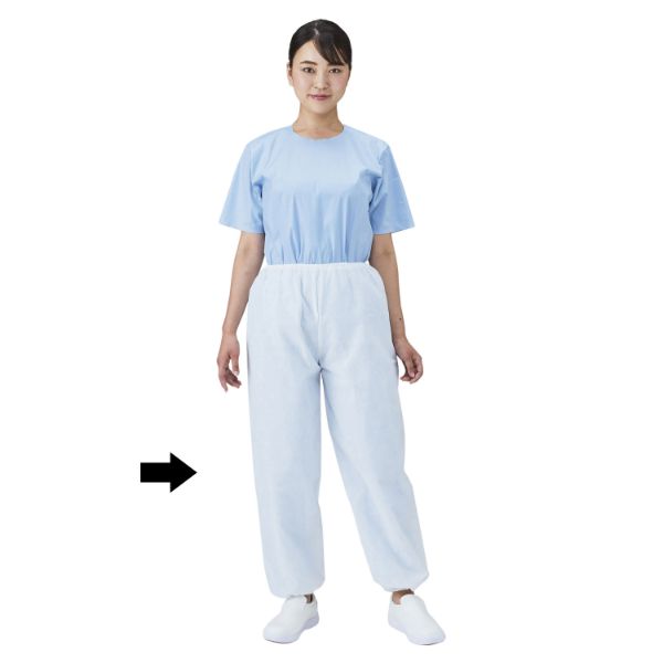 ディスポ白衣 FJパンツ フリー ホワイト メディテックジャパン