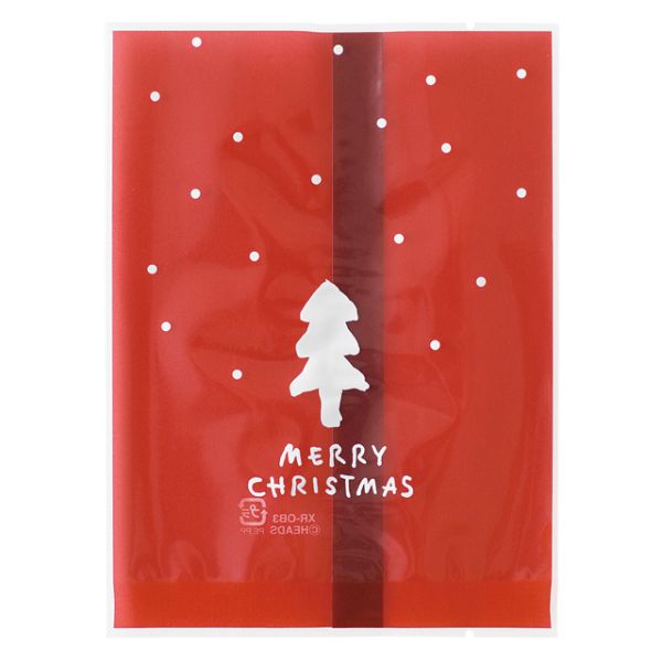 ポリ袋 シンプルクリスマス スイーツパック/クリア-3(100枚)
