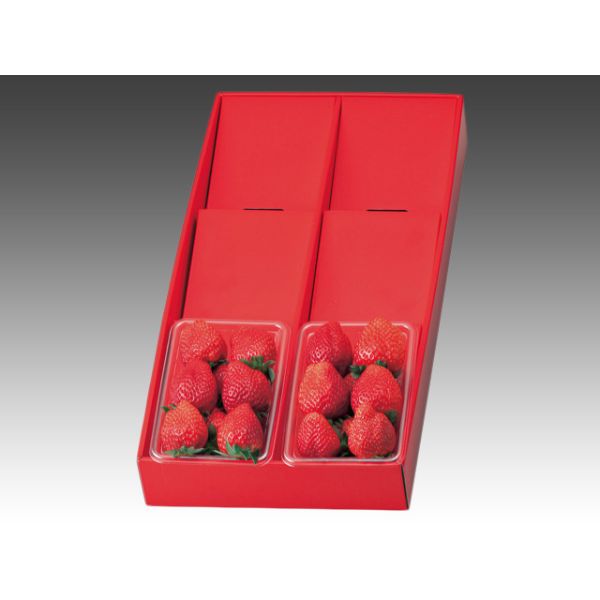 フルーツ容器 L-2015 ディスプレーボックス 3段赤 ヤマニパッケージ