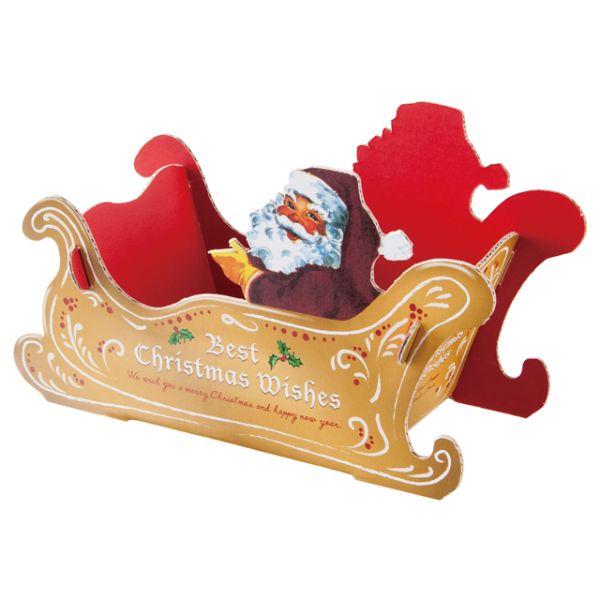 贈答箱 クリスマスアンティークサンタ ワンタッチトレイ-3(20枚) ヘッズ