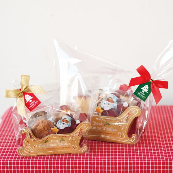 贈答箱 クリスマスアンティークサンタ ワンタッチトレイ-3(20枚) ヘッズ