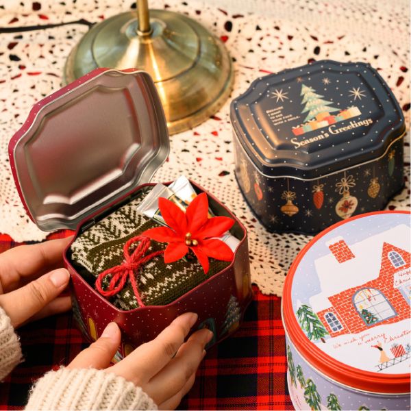 贈答箱 クリスマスオーナメント ギフト缶-2(6個) ヘッズ