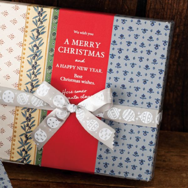 クリスマスオーナメント プリントサテンリボン-2/シルバー(1巻 ヘッズ