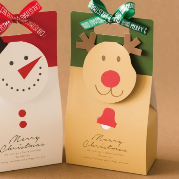 贈答箱 クリスマスオールドトナカイ ギフトBOXバッグ型-S(10枚) ヘッズ