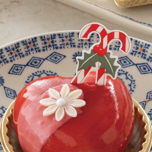 18％OFF】 ケーキピック 赤 100枚