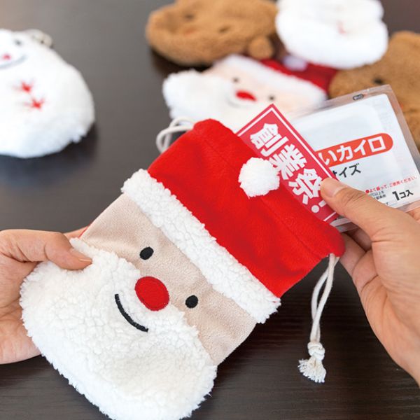 袋 クリスマスサンタ 巾着バッグ-S(10枚) ヘッズ