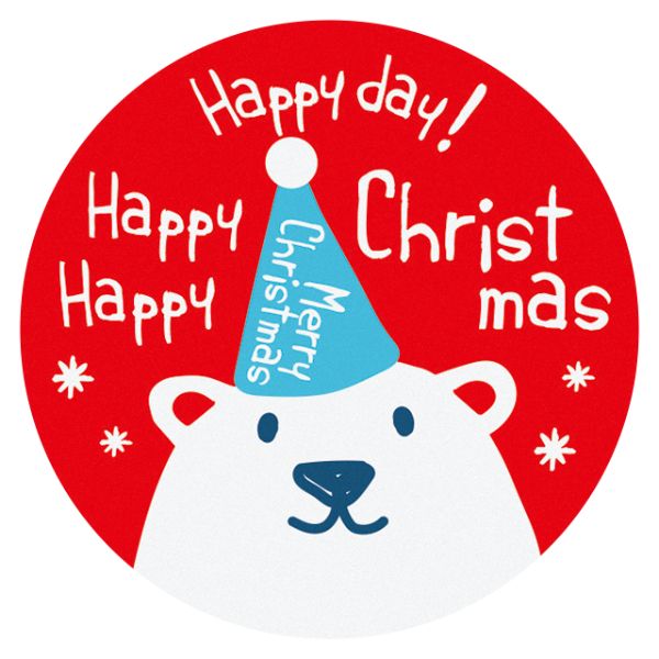 クリスマススノーベア シール-1/シロクマ(100枚) ヘッズ