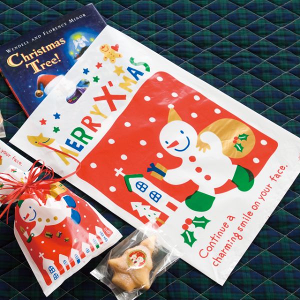 ポリ手提げ クリスマススノーマン PEバッグ-3(100枚) ヘッズ