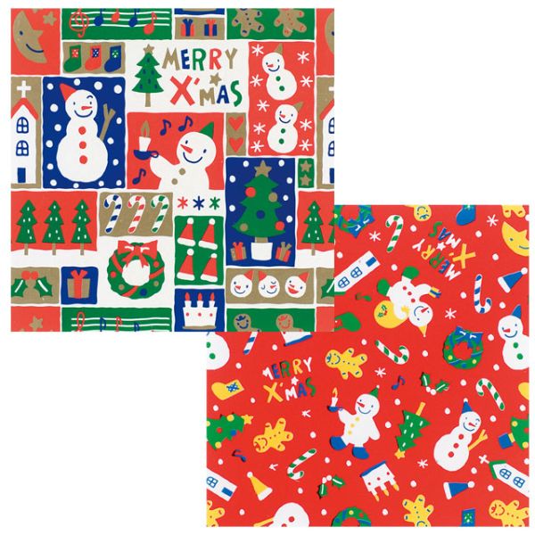クリスマススノーマン 包装紙-2(全紙)(50枚) ヘッズ