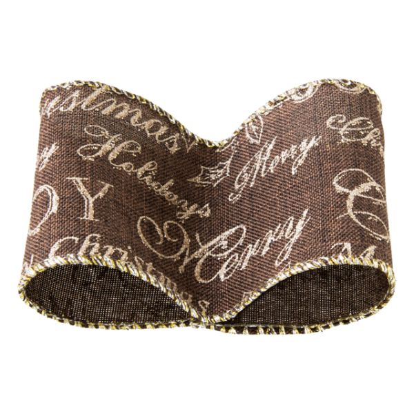 クリスマスナチュラル ワイヤーリボン-ブラウン(1巻) ヘッズ