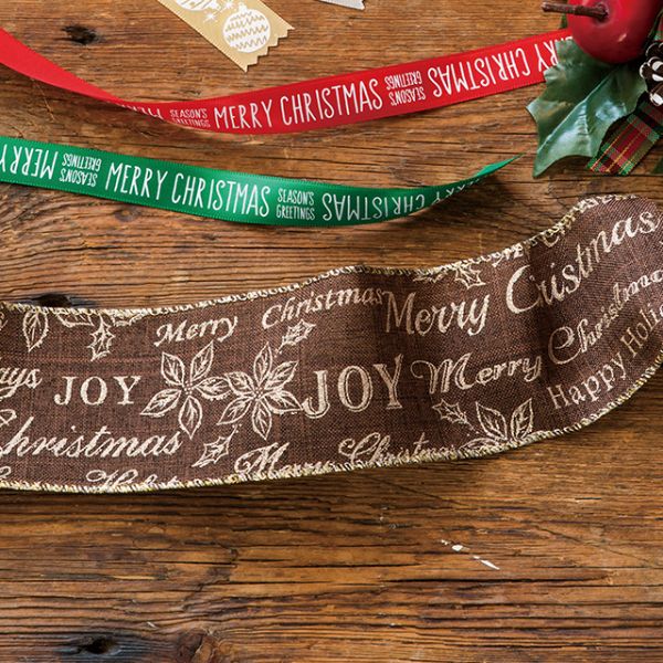 クリスマスナチュラル ワイヤーリボン-ブラウン(1巻) ヘッズ