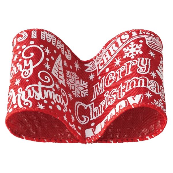 クリスマスナチュラル ワイヤーリボン-レッド(1巻)