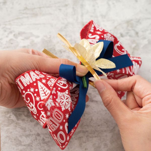 クリスマスナチュラル ワイヤーリボン-レッド(1巻)