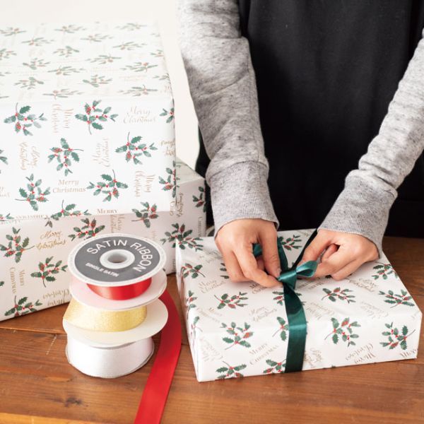 クリスマスヒイラギ 包装紙-1(全紙)(50枚) ヘッズ