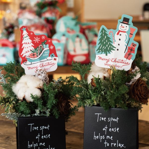 クリスマスフラワーピック-11/スノーマン(10本)