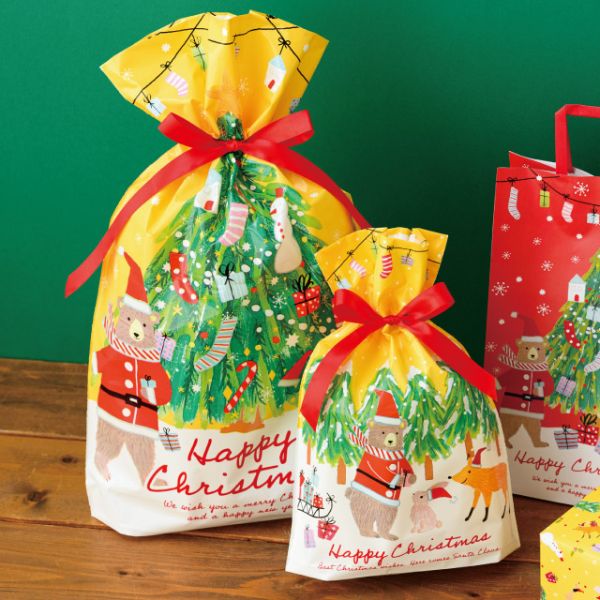 袋 クリスマスベアラーリボン付PEギフトバッグ-S(20枚) ヘッズ