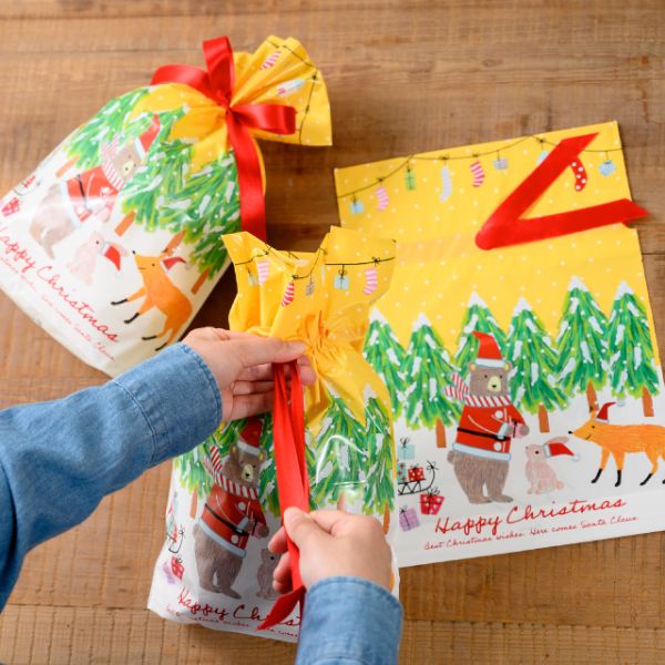 袋 クリスマスベアラーリボン付PEギフトバッグ-S(20枚) ヘッズ