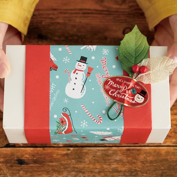 クリスマスミントブルー ギフトシール-2(100枚) ヘッズ