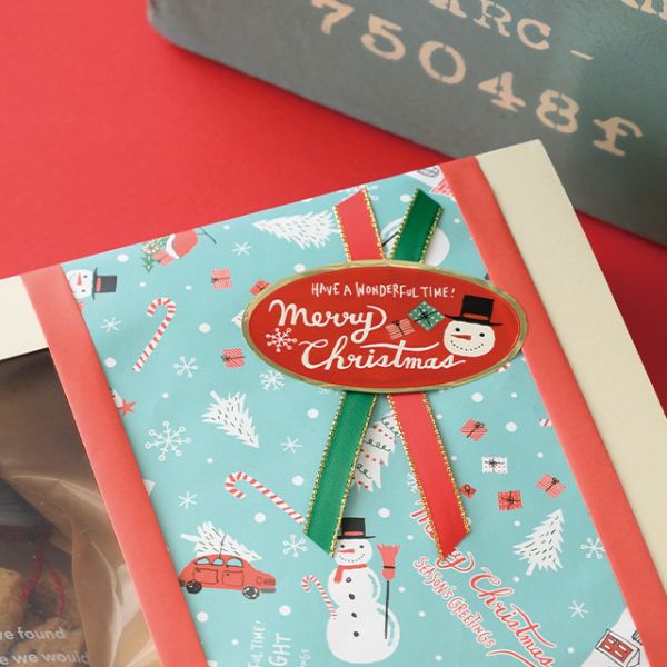 クリスマスミントブルー ギフトシール-2(100枚) ヘッズ