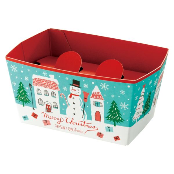 贈答箱 クリスマスミントブルー ワンタッチギフトトレイ-3(10枚)