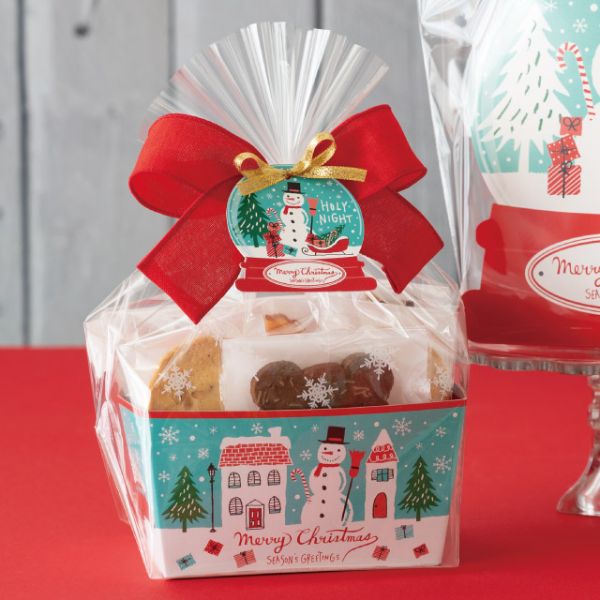 贈答箱 クリスマスミントブルー ワンタッチギフトトレイ-3(10枚)