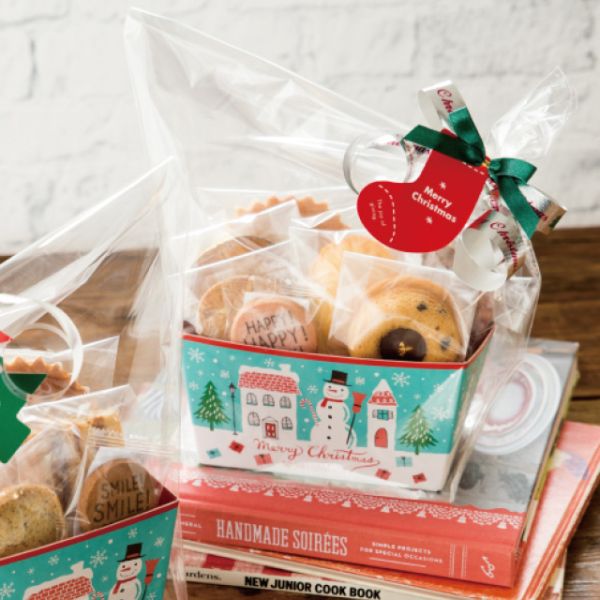 贈答箱 クリスマスミントブルー ワンタッチギフトトレイ-3(10枚)