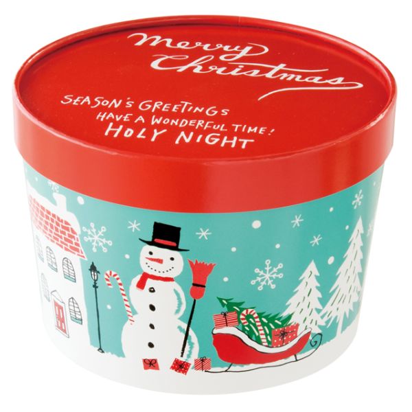 贈答箱 クリスマスミントブルー 丸型BOX-M(10個)