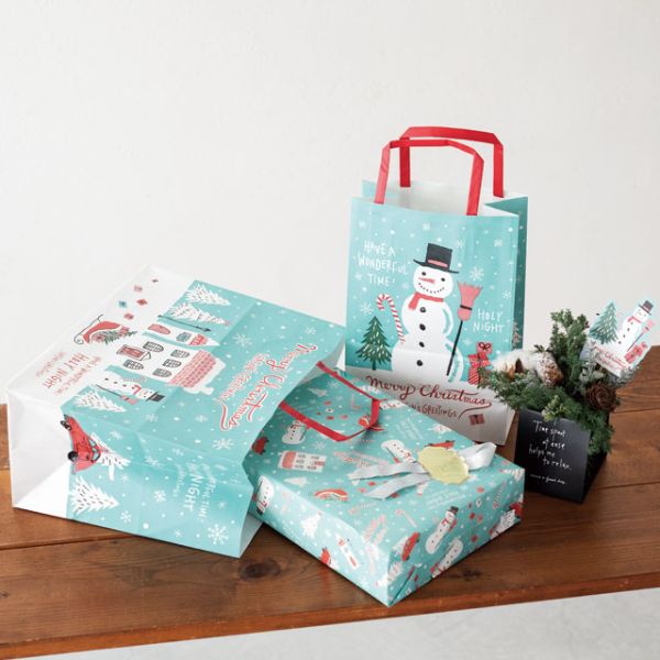 クリスマスミントブルー 包装紙-1(50枚) ヘッズ