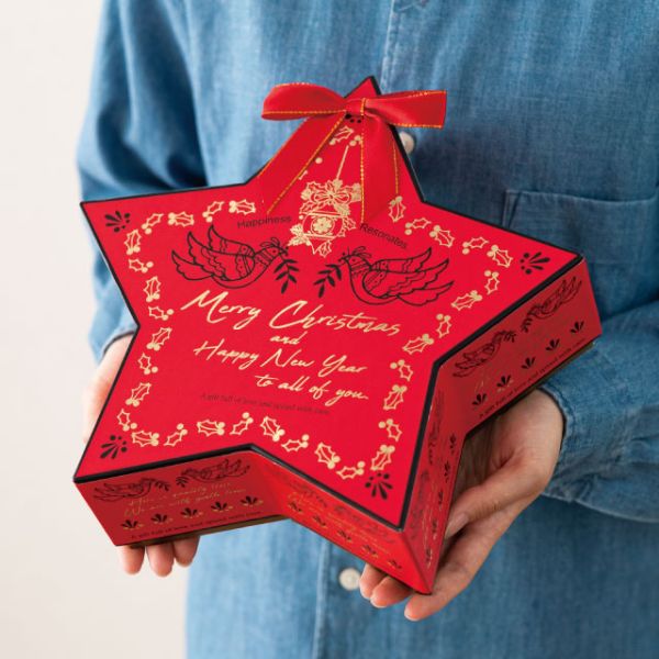 クリスマス星型貼箱-M(4個)