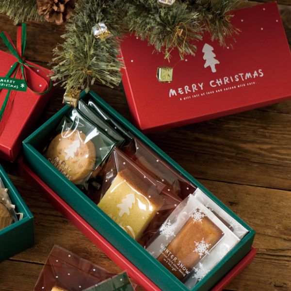 贈答箱 シンプルクリスマス ギフトBOX ワイド型(10枚)
