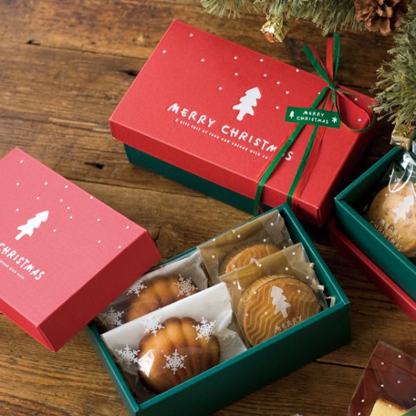 贈答箱 シンプルクリスマス ギフトBOX ワイド型-S(10枚)