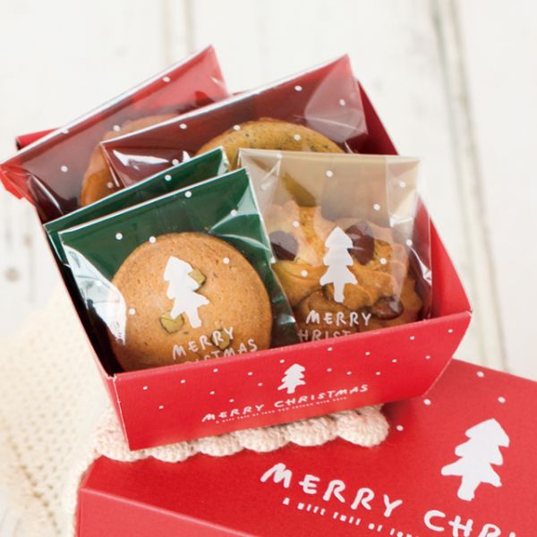 ポリ袋 シンプルクリスマス スイーツパック/クリア-4(100枚)