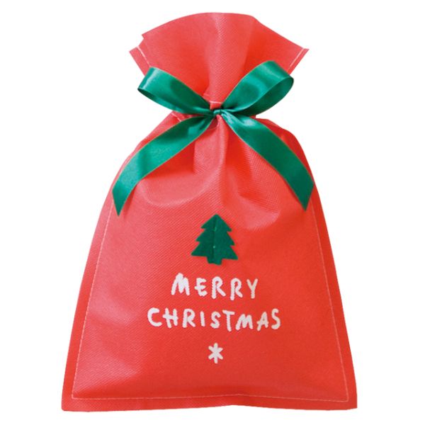 エコバッグ シンプルクリスマス レッド 不織布バッグ-S(10枚) ヘッズ