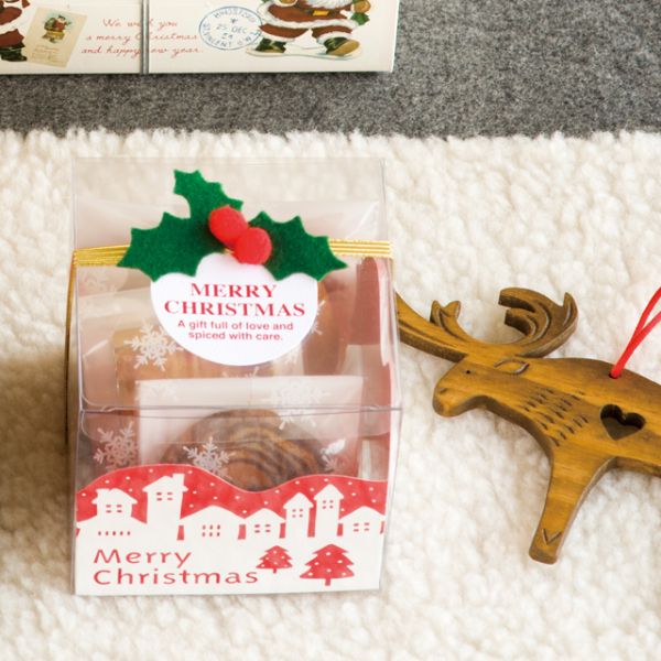 ハンドメイドクリスマス ゴムタッグ-5/ヒイラギ(10枚)