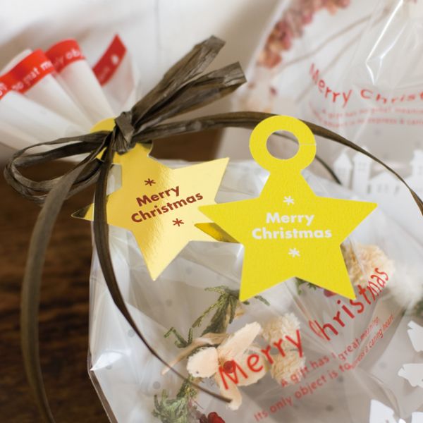 贈答用飾り ミニギフトカード/クリスマススター-1(50枚) ヘッズ