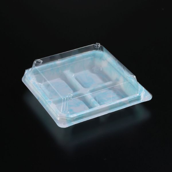 和菓子容器 ユニコン JU-4 石紋(青) スミ