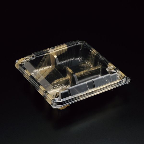 軽食容器 ユニコン LS-角45-4S 黒金筆 スミ