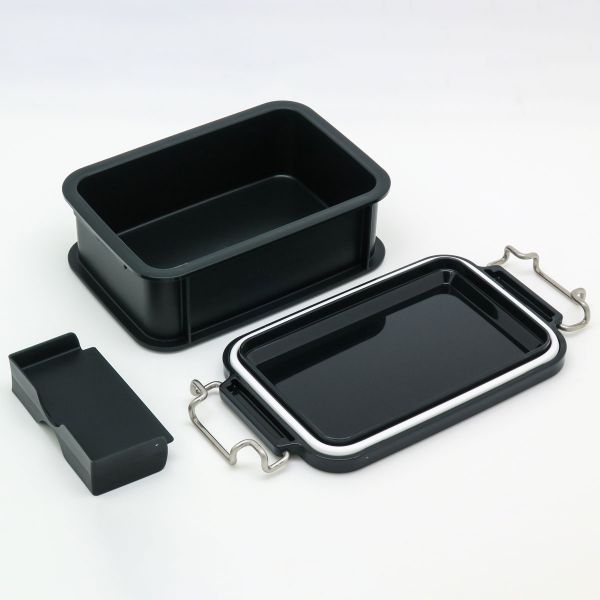 弁当容器 LUNCH CHIME No.3 コンテナランチボックス(仕切付) CNT-450 ブラック