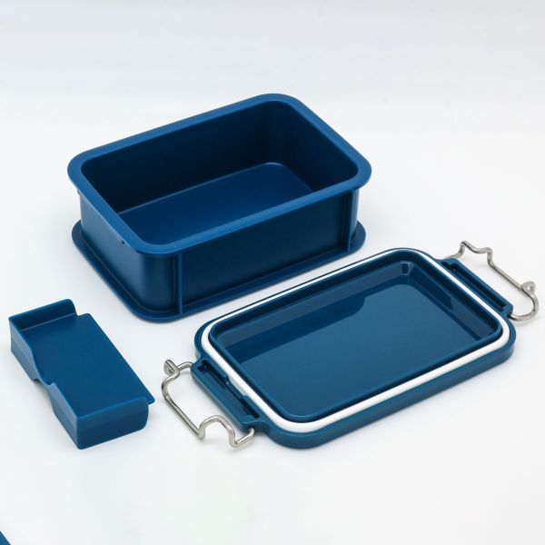 弁当容器 LUNCH CHIME No.3 コンテナランチボックス(仕切付) CNT-450 ブルー