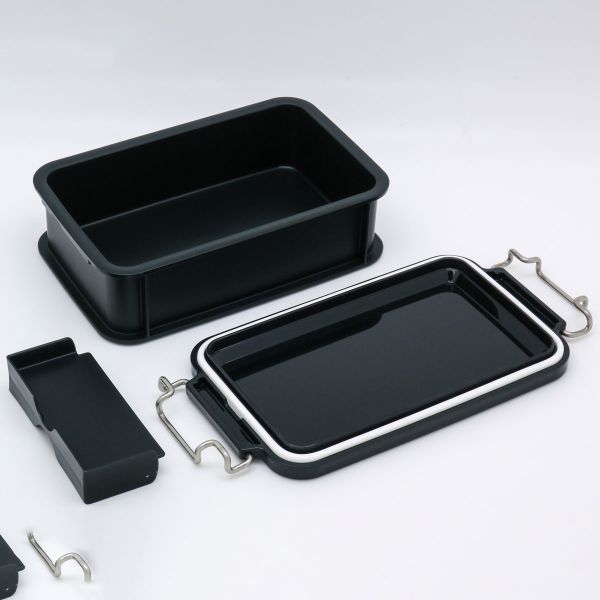 弁当容器 LUNCH CHIME No.3 コンテナランチボックス(仕切付) CNT-600 ブラック