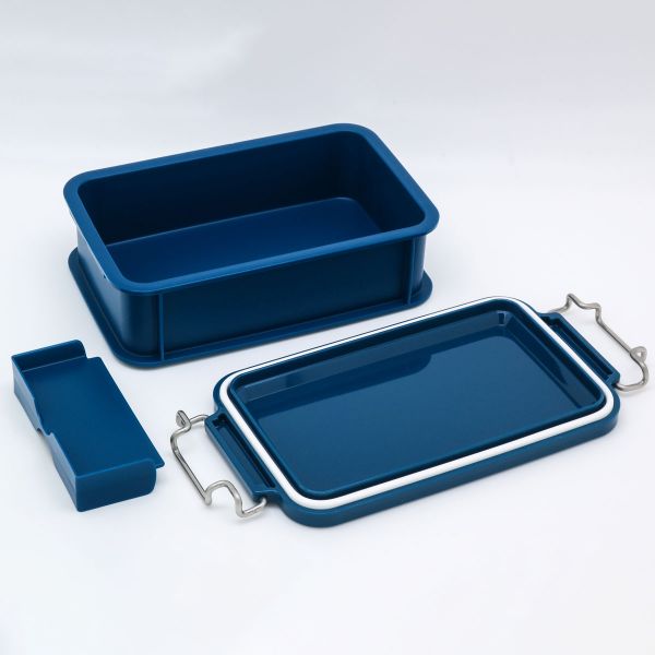 弁当容器 LUNCH CHIME No.3 コンテナランチボックス(仕切付) CNT-600(LCMNo.3) ブルー