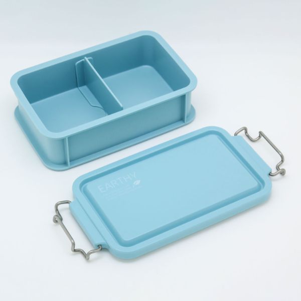 弁当容器 EARTHY コンテナランチボックス(仕切付) CNT-600 ミントグリーン