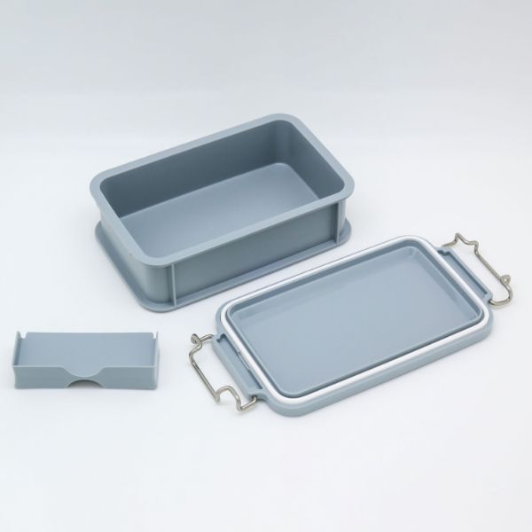 弁当容器 EARTHY コンテナランチボックス(仕切付) CNT-600 グレー