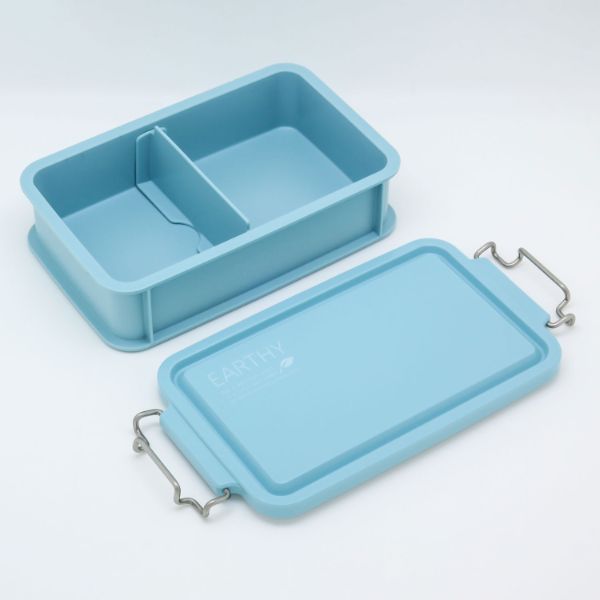 弁当容器 EARTHY コンテナランチボックス(仕切付) CNT-750 ミントグリーン