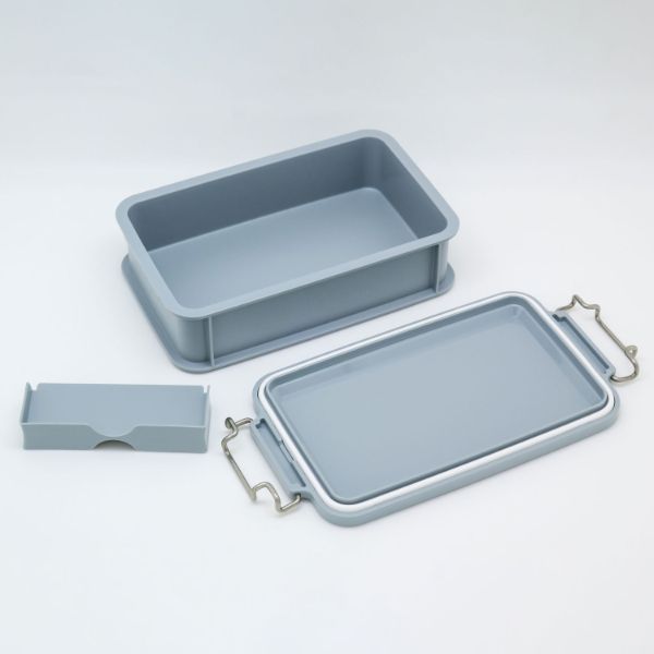 弁当容器 EARTHY コンテナランチボックス(仕切付) CNT-750 グレー