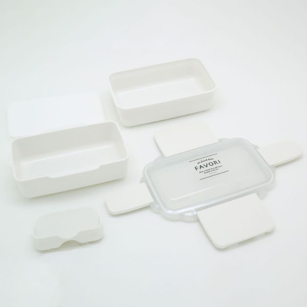 弁当容器 DISH UP LUNCH ランチボックス二段(仕切付) PWD-600 ホワイト