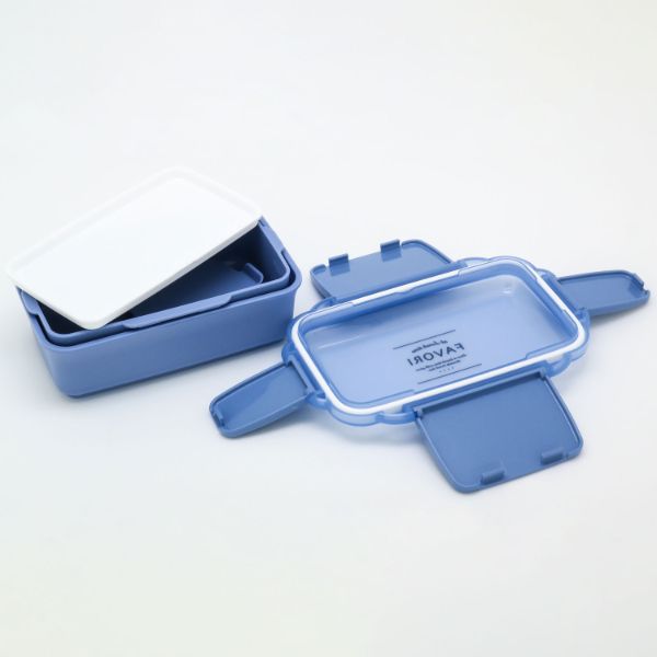 弁当容器 DISH UP LUNCH ランチボックス二段(仕切付) PWD-600 ブルー