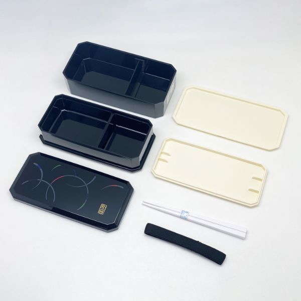 弁当容器 和音 松花堂弁当箱巾着弁当袋付 PW-6＋KB-1
